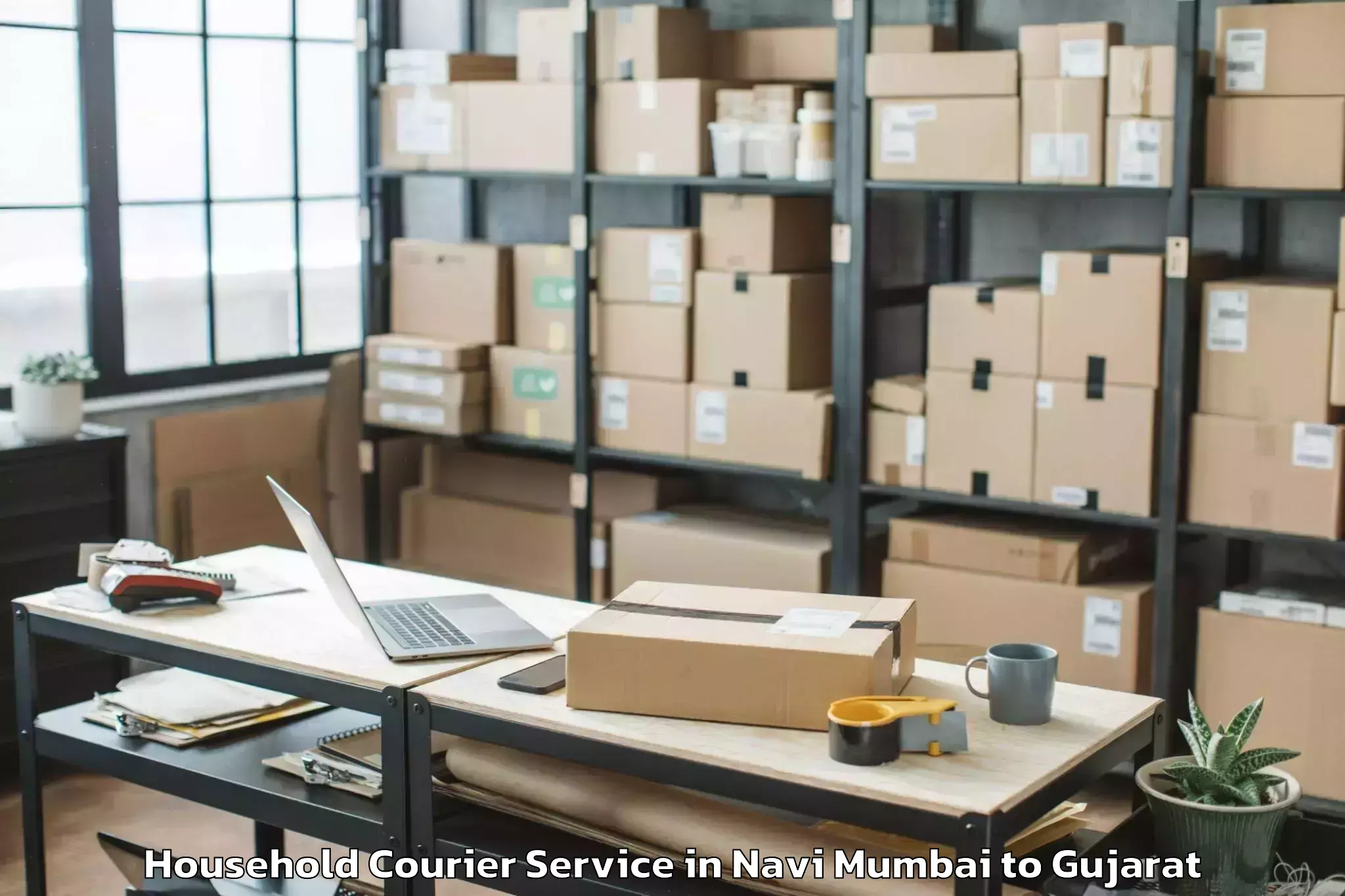 Top Navi Mumbai to Madhav Kampo Household Courier Available